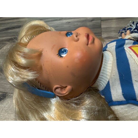 Fisher Price 80's Vintage Ideal Cheerleader Mandy Doll With Pom-Poms and Headban - Picture 2 of 11